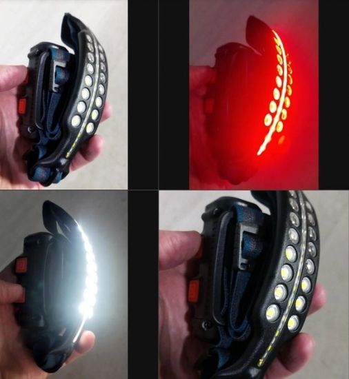 Налобный фонарь аккумуляторный белые и красные LED, сенсорное управление | Зображення 2
