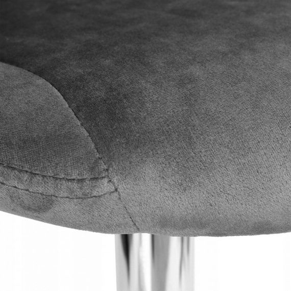 Барний стілець зі спинкою Bonro B-074 велюр сірий | Зображення 3