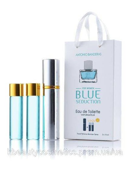 Жіночі мініпарфуми Antonio Banderas Blue Seduction, набір 3х15 мл