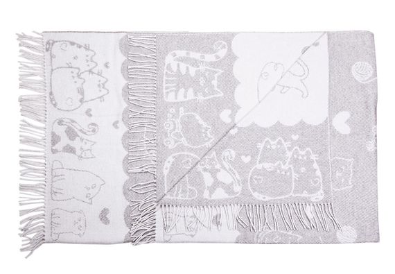 Плед бавовняний Собаки ліловий Love You 140 x 200 см | Зображення 3