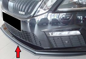 Передняя Lip накладка DPT V-2 (2017-2019, черный глянец) для Skoda Octavia III A7