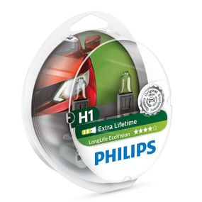 12258LLECOS2 (PHILIPS) H1 LongLife EcoVision 12V 55W P14,5s Set 2 pc.