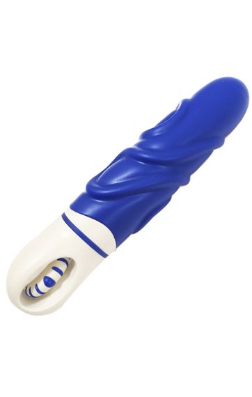 Розкішний вібратор з опуклими ребрашками для стимуляції AMOR BIG VIBRATOR BRUCE Blue (Застосунок НЕ Sex Aura | Зображення 1