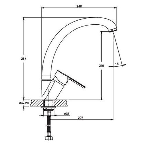 Змішувач для кухні Haiba MARCO 777 (HB0861) | Зображення 1