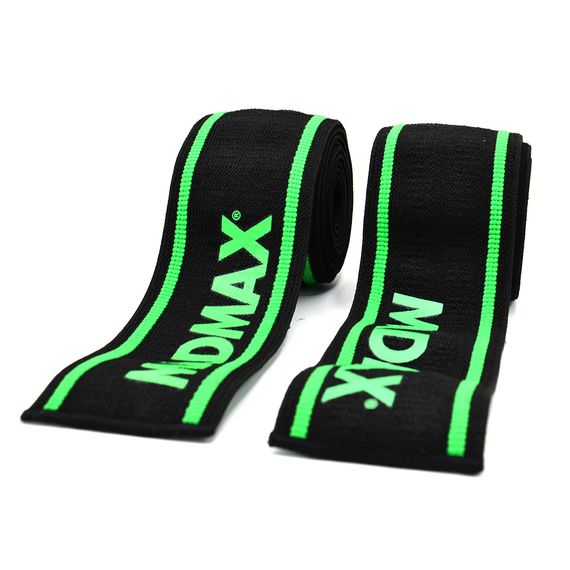 Бинти на коліна MadMax MFA-299 Non slide &amp; slip knee wraps 2.0m Black/Green | Зображення 3