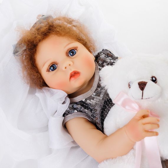Силиконовая Коллекционная Кукла Реборн Reborn Девочка Эмма ( Виниловая Кукла ) Высота 57 См | Зображення 2