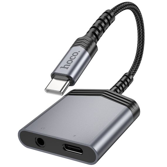 Перехідник Hoco LS39 Type-C to Type-C + 3.5mm Metal gray | Зображення 2
