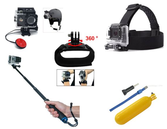 Набор креплений, аксессуаров N4 для экшн камер SJCAM, GoPro, Xiaomi, Atrix, Airon, EKEN