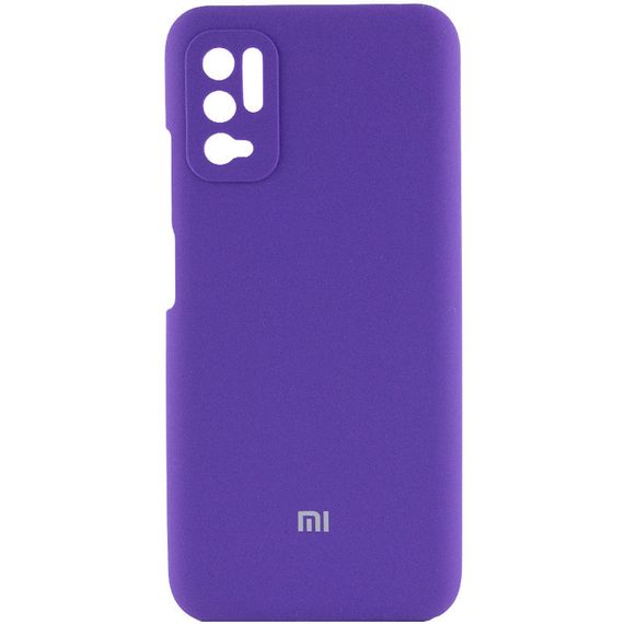 Чехол Silicone Cover Full Camera (AAA) для Xiaomi Redmi Note 10 5G / Poco M3 Pro Full camera, Фиолетовый / Violet
