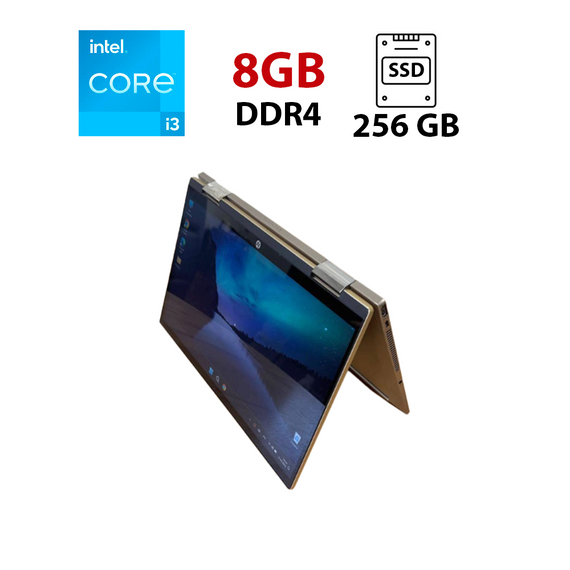 Ноутбук-трансформер HP Pavilion X360 / 14" (1366x768) TN Touch / Intel Core i3-8130U (2 (4) ядра по 2.2 - 3.4 GHz) / 8 GB DDR4 / 256 GB SSD / Intel UHD Graphics 620 / WebCam б/в