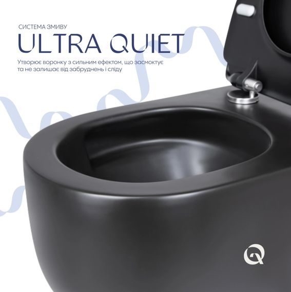 Унітаз підвісний Qtap Taurus Ultra Quiet, з сидінням Slim Duroplast/ Soft-close/ Quick Release QT2433084EUQMB | Зображення 6