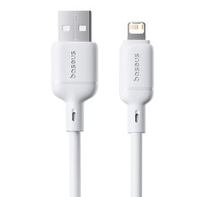 Дата кабель Baseus Silky Series OS Fast Charging USB to Lightning 2.4A (1m) (P1037770) Moon White