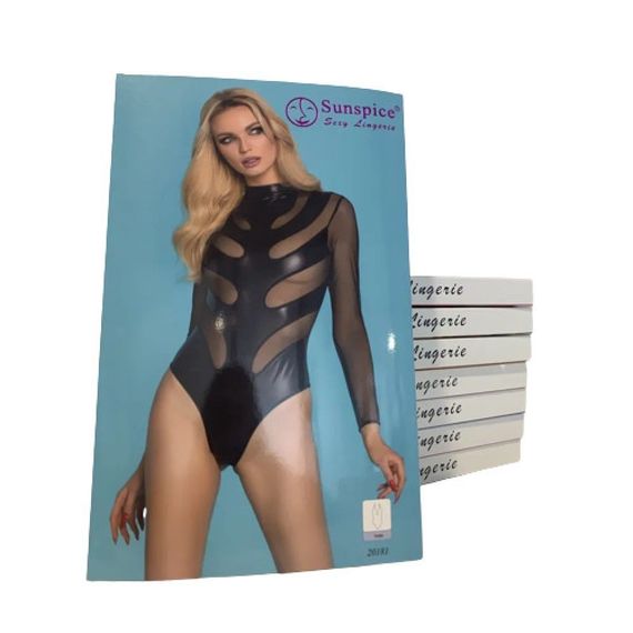 Боді сексуальне із сітчастими вставками S/M Sunspice, чорне Sex Aura | Зображення 2