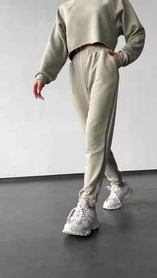 Костюм свободного кроя оливковый M-L | Зображення 4