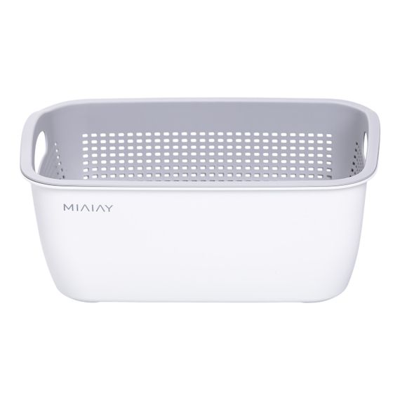 Кошик-друшлак 2 в 1 для миття овочів, фруктів і зелені 29,5×21×11 (см) Білий HP-45-6W | Зображення 4
