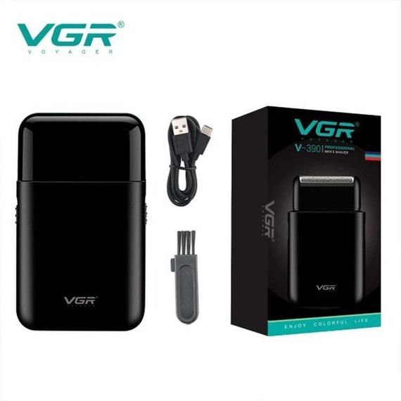 Аккумуляторная мужская мини электробритва VGR V-390 для бритья бороды и усов шейвер. XS-827 Цвет: черный | Зображення 3