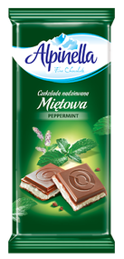 Молочний шоколад з м'ятною начинкою Alpinella Mietowa Польща, 90г