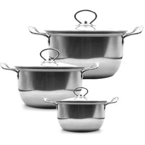 Набір каструль із нержавіючої сталі UNIQUE UN-5071 6 предметів, Каструлі з прозорими кришками