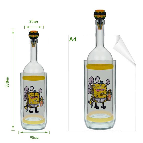 Кальян Водный Из Стекла Для Курения "SpongeBob" | Зображення 1
