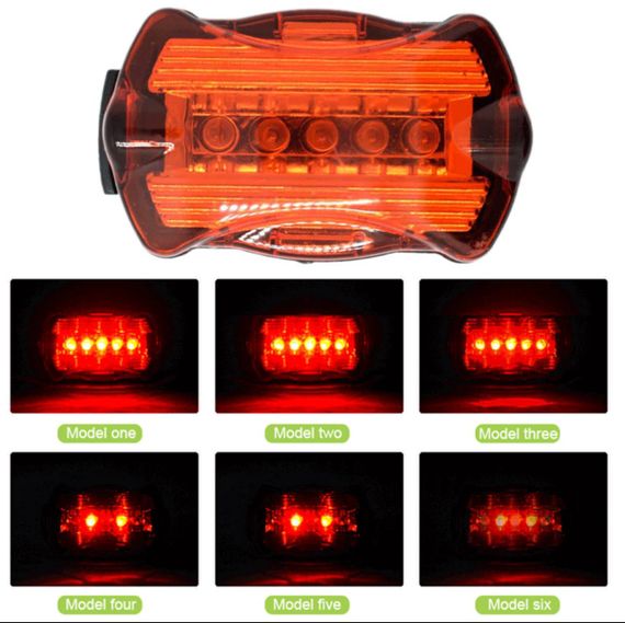 Велоліхтар STOP (red) 5LED 198/LC107 на батарейках | Зображення 1