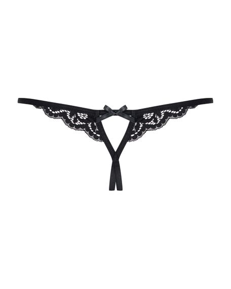 Жіночі стрінги - Obsessive 831-THC-1 Crotchless Thong Black L/XL | Зображення 2
