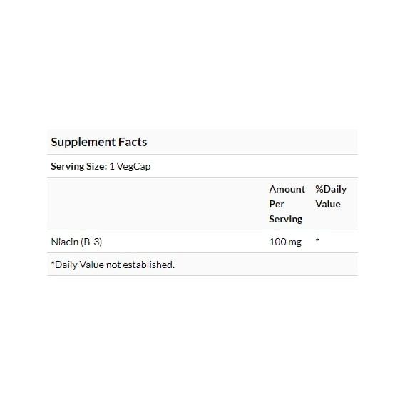 Ніацін Solaray Niacin 100 mg 100 Veg Caps SOR04359 | Зображення 2