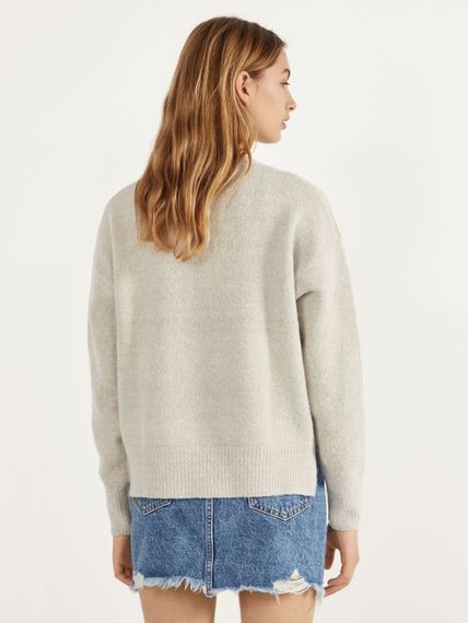 Теплий светр джемпер під горло бежевий беж | Зображення 1