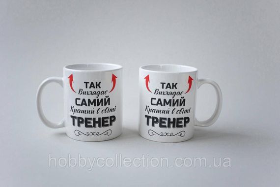 Кружка з принтом "Так виглядає самий кращий в світі Тренер" 330 мл Біла | Зображення 2