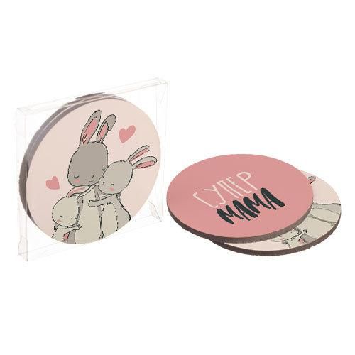 Подставки под горячее Coaster Супер мама (пробка) 10 см