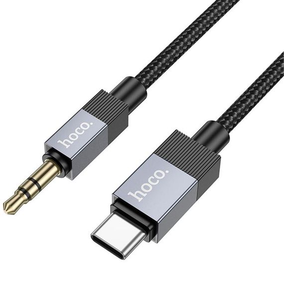 Аудіо кабель Aux Hoco UPA32B Clever digital (Type-C to AUX 3.5mm) (1m) Black | Зображення 1