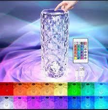 Настільна лампа Роза з пультом RGB Crystal Rose. Проекційний світильник-торшер нічник rose diamond table lamp кристал | Зображення 6