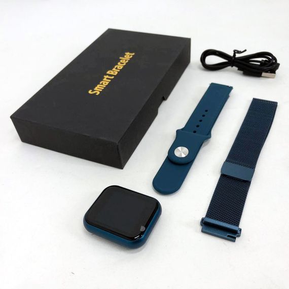 Smart Watch T80S, два браслета, температура тела, давление, оксиметр. Цвет: синий NE-76 | Зображення 2