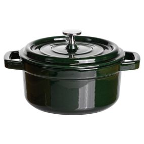 Кокотниця чавунна емальована 2 л, малахіт Yiwu HP-FLG-8 green