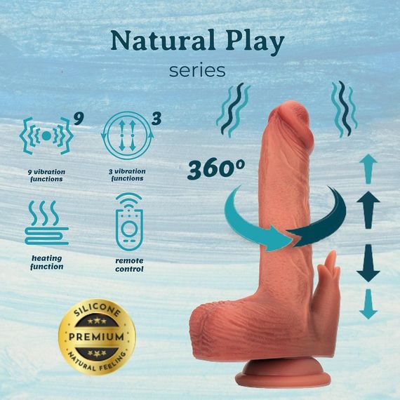 Реалистичный вибратор - Thrusting Dildo With Swing Motion And Heating Erospace Natural Play D7 Sex Aura | Зображення 1