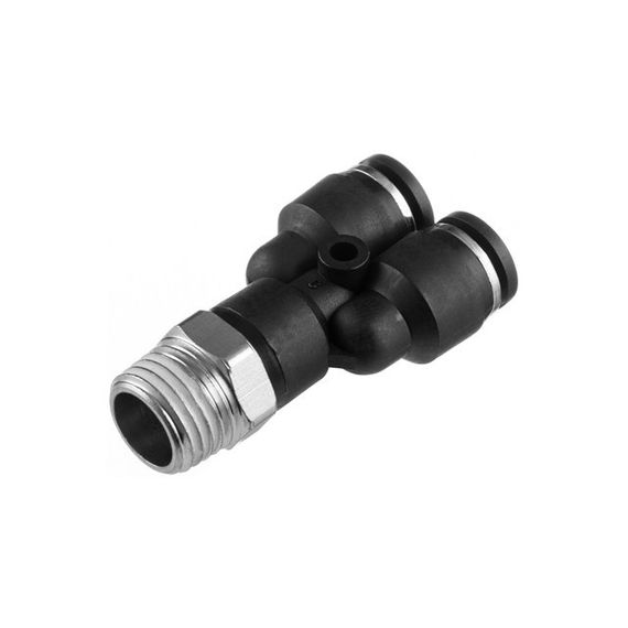 Цангове з'єднання Y-подібне для поліуретанових та ін. шлангів 6*6 мм, 1/4“ зовн. різьба INTERTOOL PT-2376