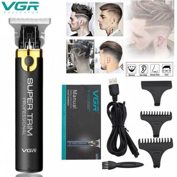 Машинка для стрижки VGR V-082 аккумуляторная беспроводная профессиональная + 3 насадки триммер для волос | Зображення 3