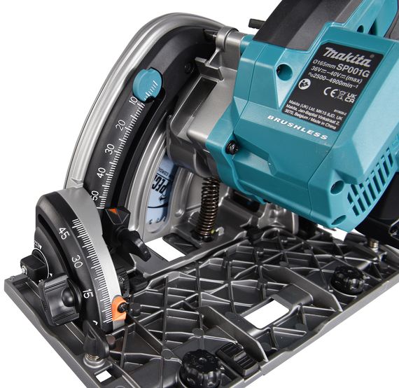 Пила дискова заглибна акумуляторна Makita SP001GZ03 (165 мм, 2500-4900 хв-1, 56 мм, BL, AWS, XGT, без акумуляторів та зарядного пристрою) | Зображення 6
