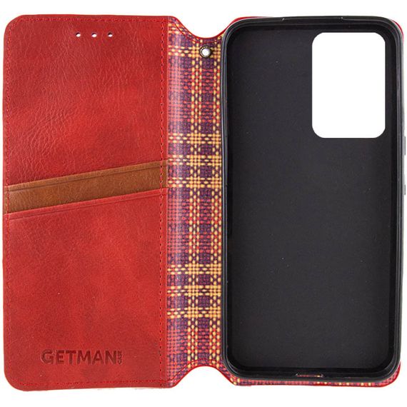 Кожаный чехол-книжка GETMAN Cubic (PU) для Motorola Moto G85 Красный | Зображення 2