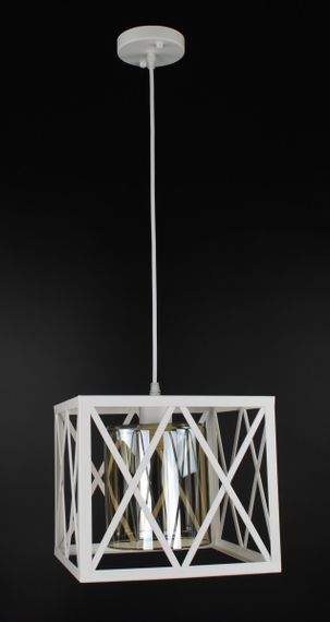 Люстра підвісна LOFT на 1 лампочку 27084 Білий 30-90х25х36 см.