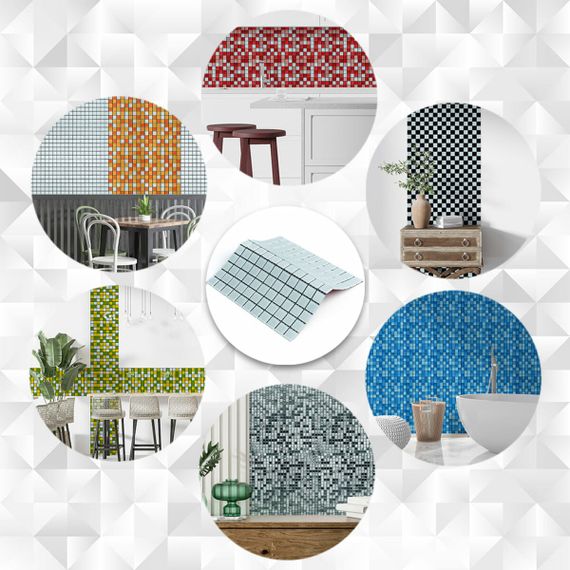 Мозаїка з декоративного скла біла 298х298х4,5мм SW-00002364 | Зображення 5