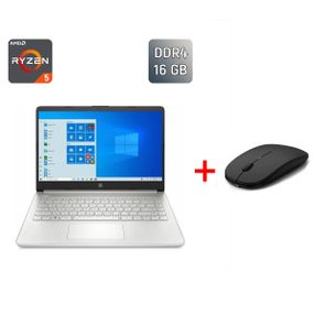Ноутбук HP Laptop 14-FQ1025NR / 14" (1920x1080) IPS / AMD Ryzen 5 5500U (6 (12) ядер по 2.1 - 4.0 GHz) / 16 GB DDR4 / 256 GB SSD / AMD Radeon Graphics 448SP / WebCam б/в + Подарунок Бездротова миша USB