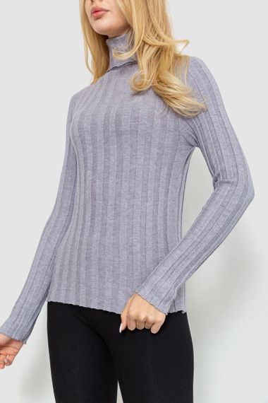 Гольф жіночий однотонний, колір світло-сірий, 204R056 | Зображення 2