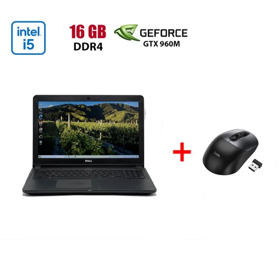 Игровой ноутбук Б-класс Dell Inspiron 15-7559 / 15.6" (1920x1080) IPS / Intel Core i5-6300HQ (4 ядра по 2.3 - 3.2 GHz) / 16 GB DDR3 / 480 GB SSD / nVidia GeForce GTX 960M, 4 GB GDDR5, 128-bit / WebCam б/у + Подарок Беспроводная мышь HOCO GM28