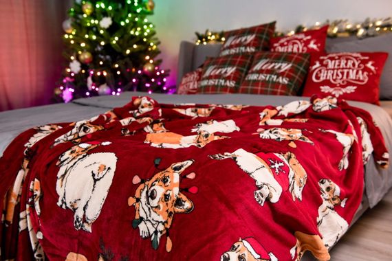 Плед Ardesto Flannel 160х200см, різдвяні коргі (ART0119PB) | Зображення 3