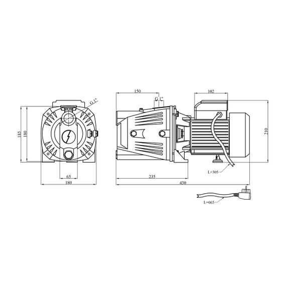 Насос поверхневий Forwater JET 100L 1,1 кВт | Зображення 1