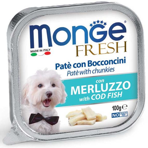 Корм Monge Dog Fresh Merluzzo вологий з тріскою для дорослих собак 100 гр
