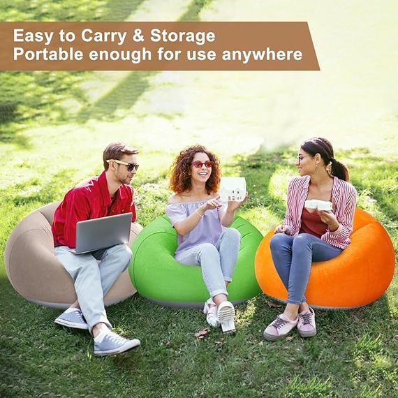 Надувное кресло-пуф Inflatable Sofa / Надувное кресло-мешок 110×110×85 см | Зображення 1