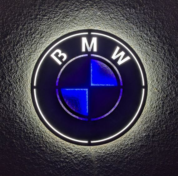 Панно декоративная картина на стену BMW LED підсвітка 500х500 acr-p000104