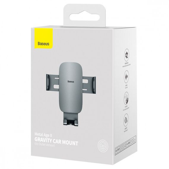 Автотримач Baseus Metal Age 2 Gravity Car Mount (Air Outlet Version) (SUJS00001) Dark Grey | Зображення 5