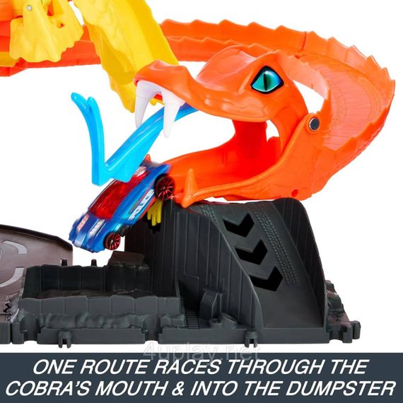 Трек Хот Вилс Сити Опасные существа Атака Кобры, Пиццерия Оригинал Hot Wheels City Pizza Slam Cobra Attack | Зображення 5
